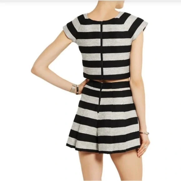 Alice & Olivia Striped‎ Cotton-Blend Jacket & Shorts set size 4